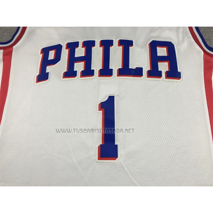 Camiseta James Harden NO 1 Philadelphia 76ers Association Blanco